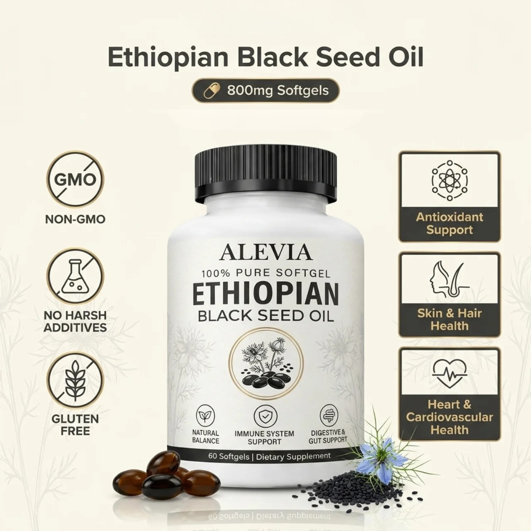 Ethiopian Black Seed Oil – 800mg Cold-Pressed Softgels