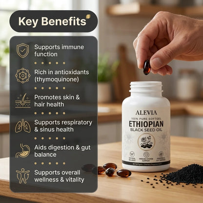 Ethiopian Black Seed Oil – 800mg Cold-Pressed Softgels