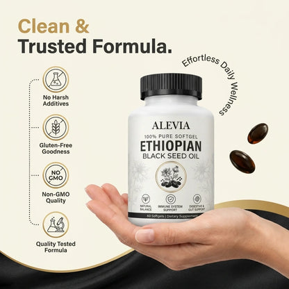 Ethiopian Black Seed Oil – 800mg Cold-Pressed Softgels